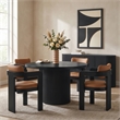 Meridian Furniture Belinda Round Black Solid Wood and Oak Veneer Dining Table