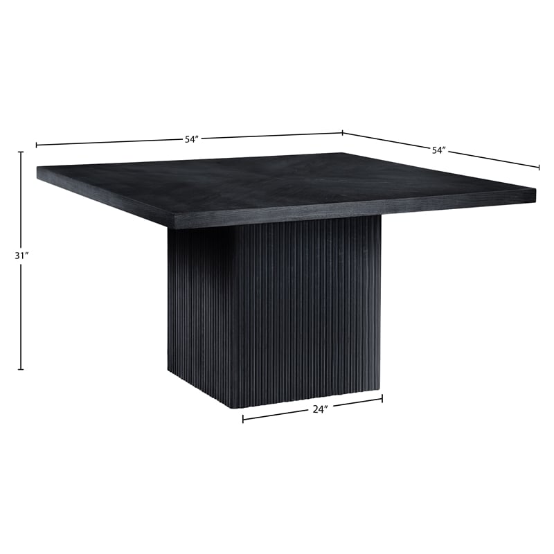 Meridian Furniture Belinda Square Black Solid Wood and Oak Veneer Dining Table