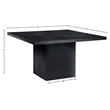 Meridian Furniture Belinda Square Black Solid Wood and Oak Veneer Dining Table