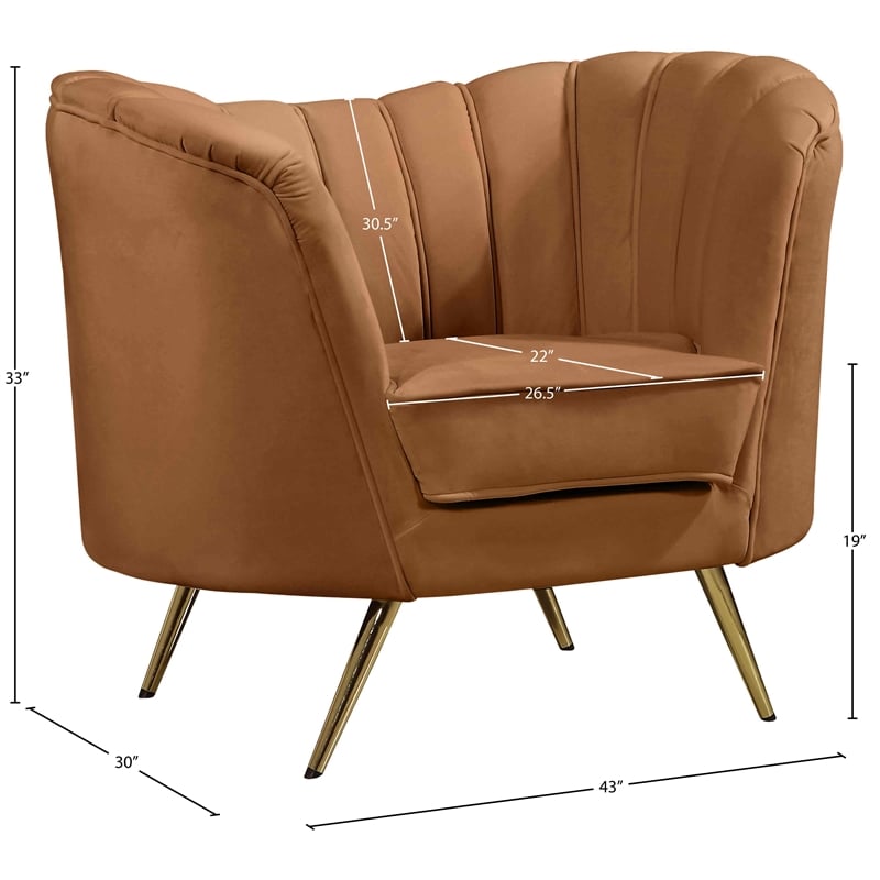 Meridian Furniture Margo Saddle Velvet Chair