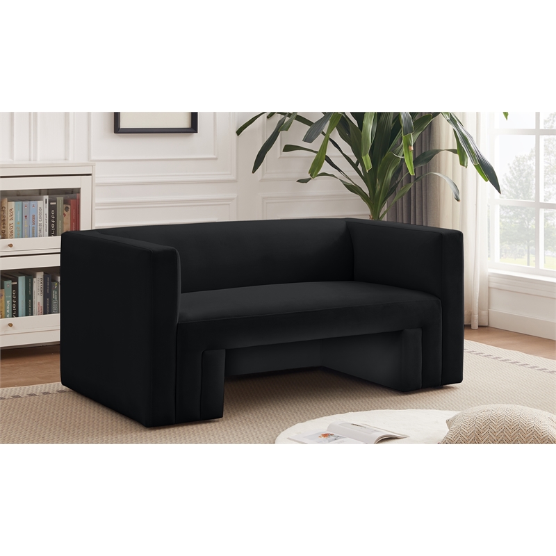 Meridian Furniture Henson Black Velvet Loveseat