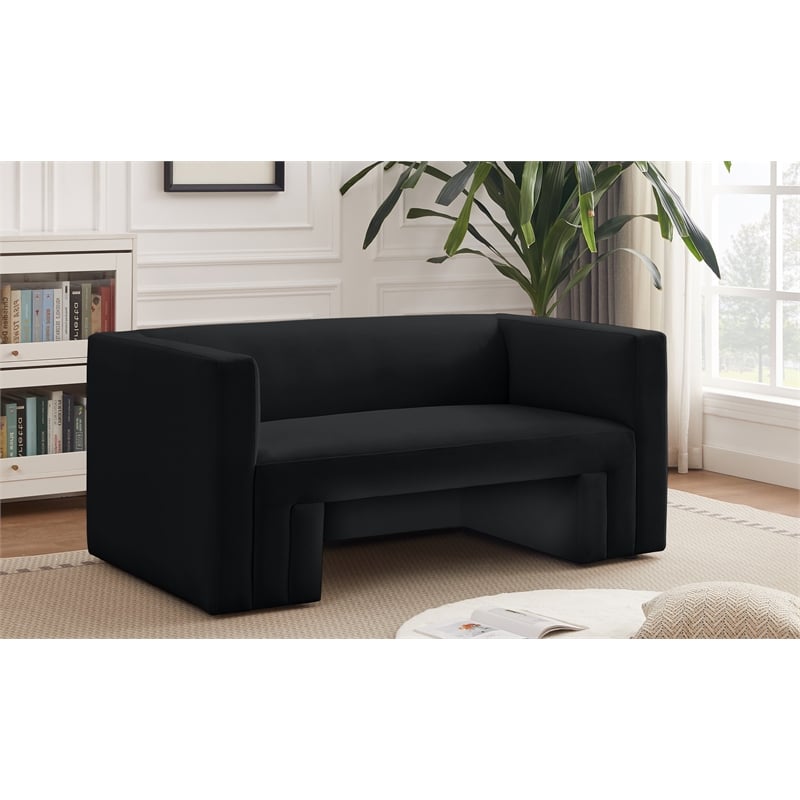 Meridian Furniture Henson Black Velvet Loveseat
