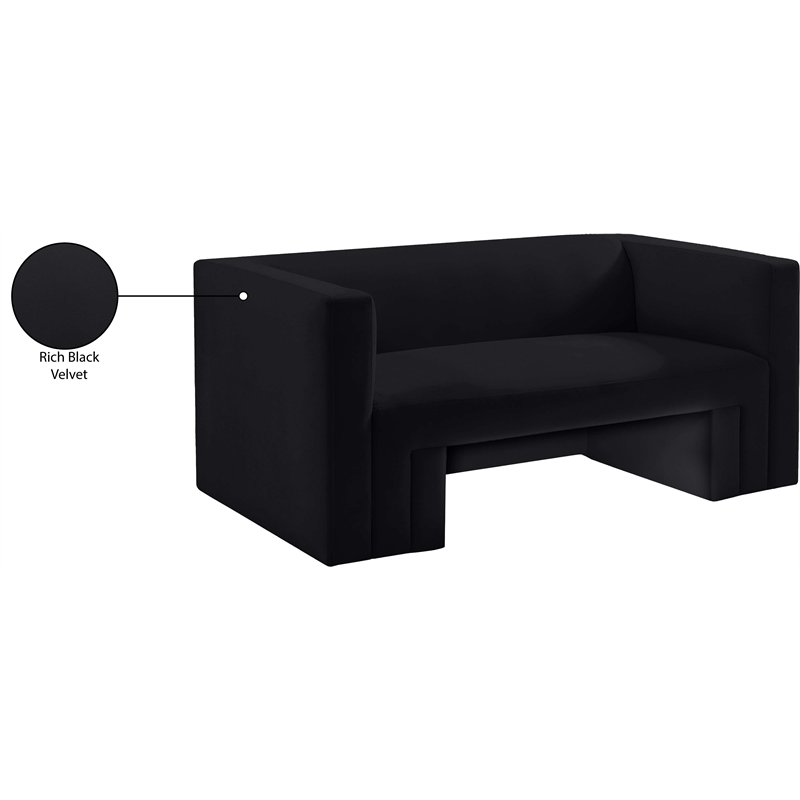 Meridian Furniture Henson Black Velvet Loveseat