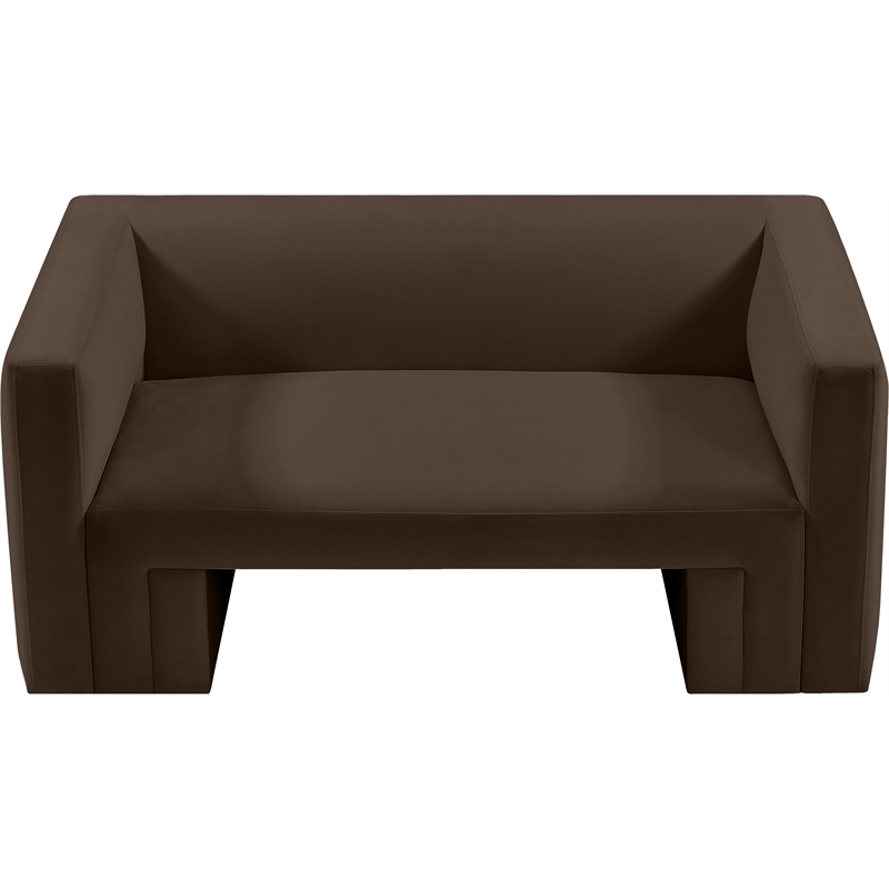 Meridian Furniture Henson Brown Velvet Loveseat
