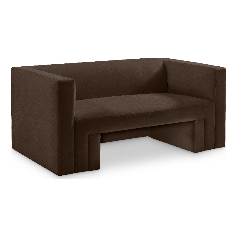 Meridian Furniture Henson Brown Velvet Loveseat