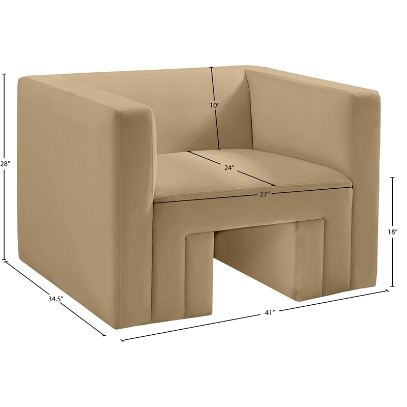 Meridian Furniture Henson Camel Velvet Chair