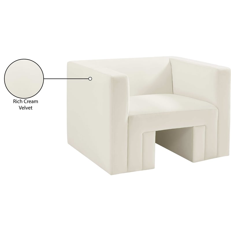 Meridian Furniture Henson Cream Velvet Chair