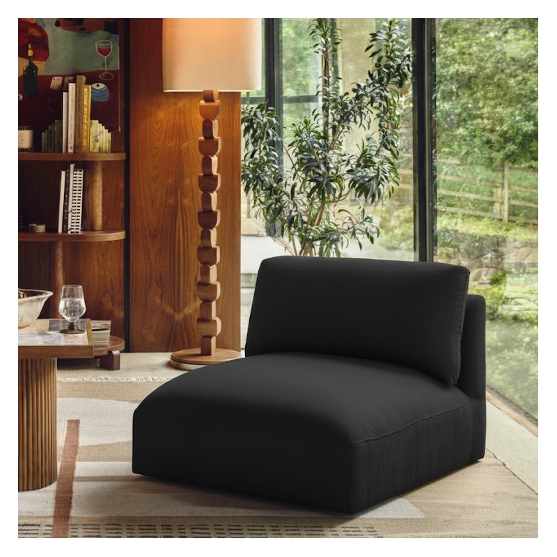Meridian Furniture Ease Black Fabric Armless