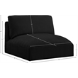 Meridian Furniture Ease Black Fabric Armless