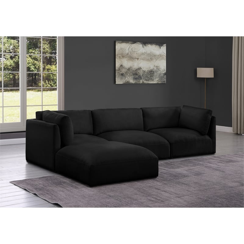 Meridian Furniture Ease Black Fabric Modular Sectional