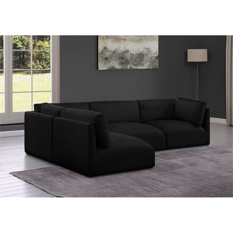 Meridian Furniture Ease Black Fabric Modular Sectional