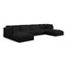 Black/4 Piece: 2 Corner, 2 Armless, 2 Ottoman
