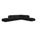 Black/4 Piece: 1 Corner, 3 Armless, 2 Ottoman