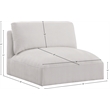 Meridian Furniture Ease Cream Fabric Armless