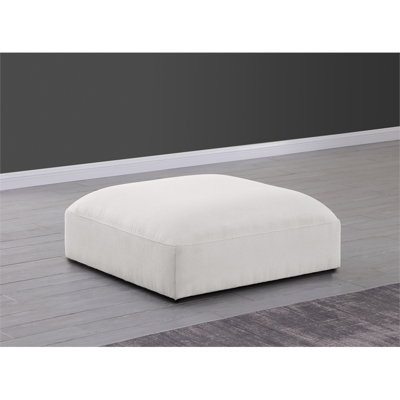 Meridian Furniture Ease Cream Fabric Ottoman
