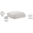 Meridian Furniture Ease Cream Fabric Ottoman