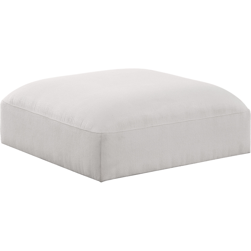 Meridian Furniture Ease Cream Fabric Ottoman