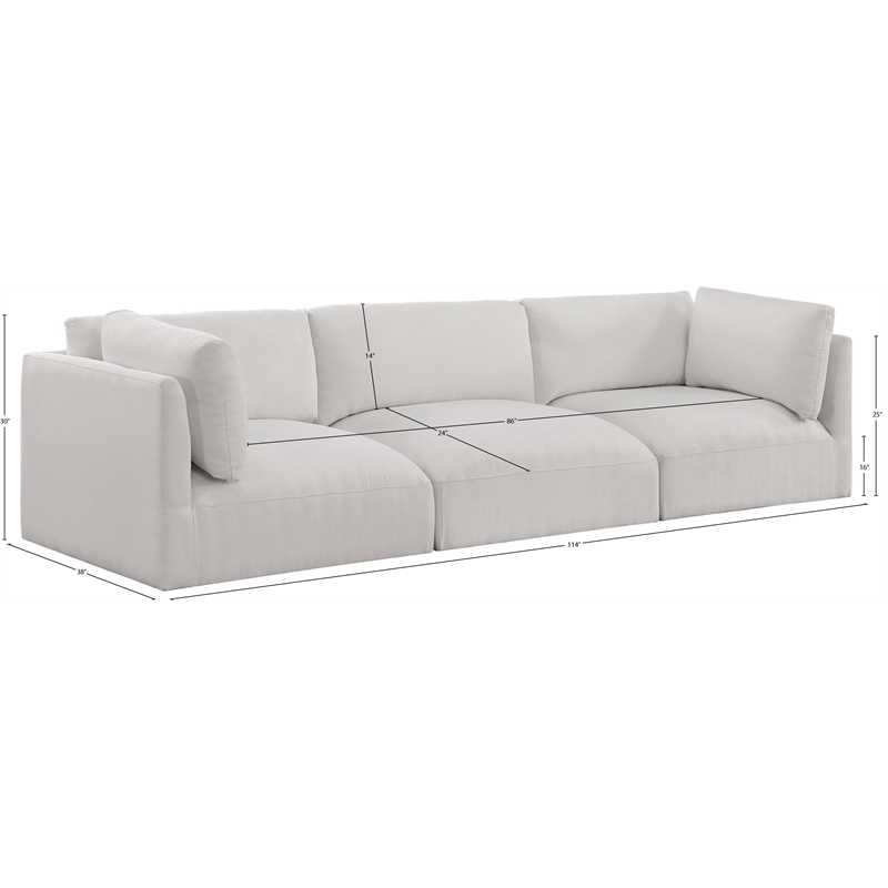 Meridian Furniture Ease Cream Fabric Modular Sofa