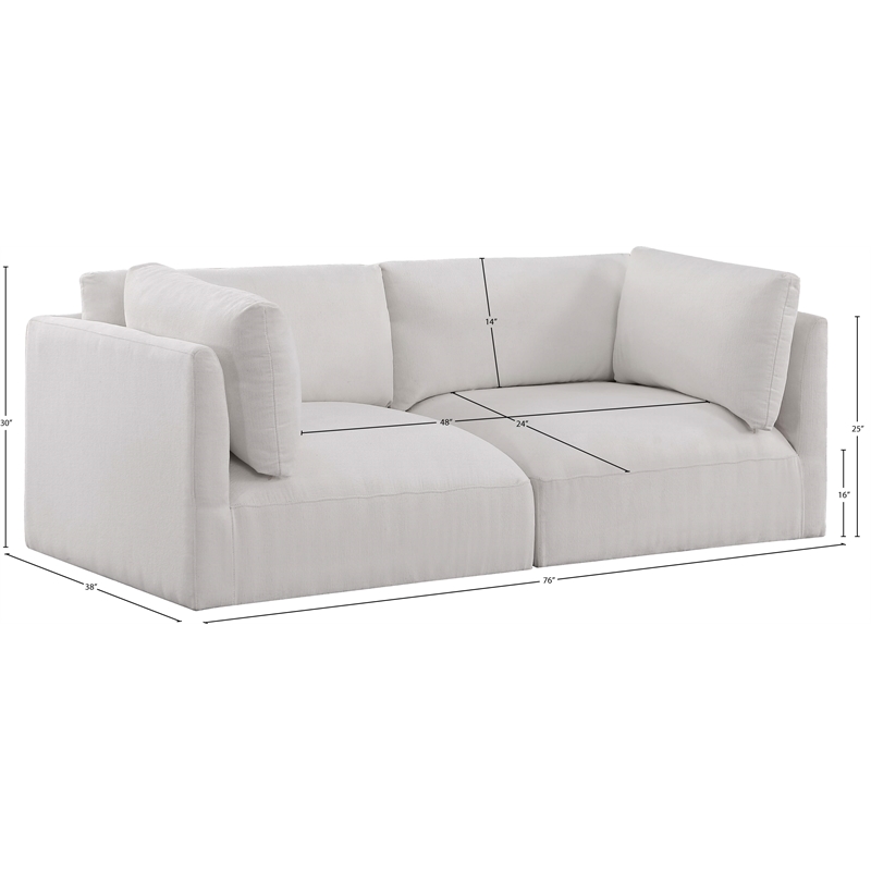 Meridian Furniture Ease Cream Fabric Modular Sofa
