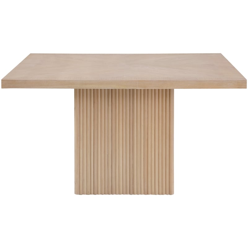 Meridian Furniture Belinda Square Natural Solid Wood and Oak Veneer Dining Table