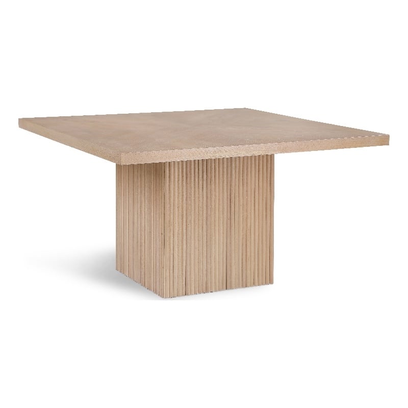 Meridian Furniture Belinda Square Natural Solid Wood and Oak Veneer Dining Table