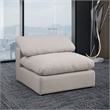 Meridian Furniture Comfy Beige Linen Textured Fabric Armless Chair