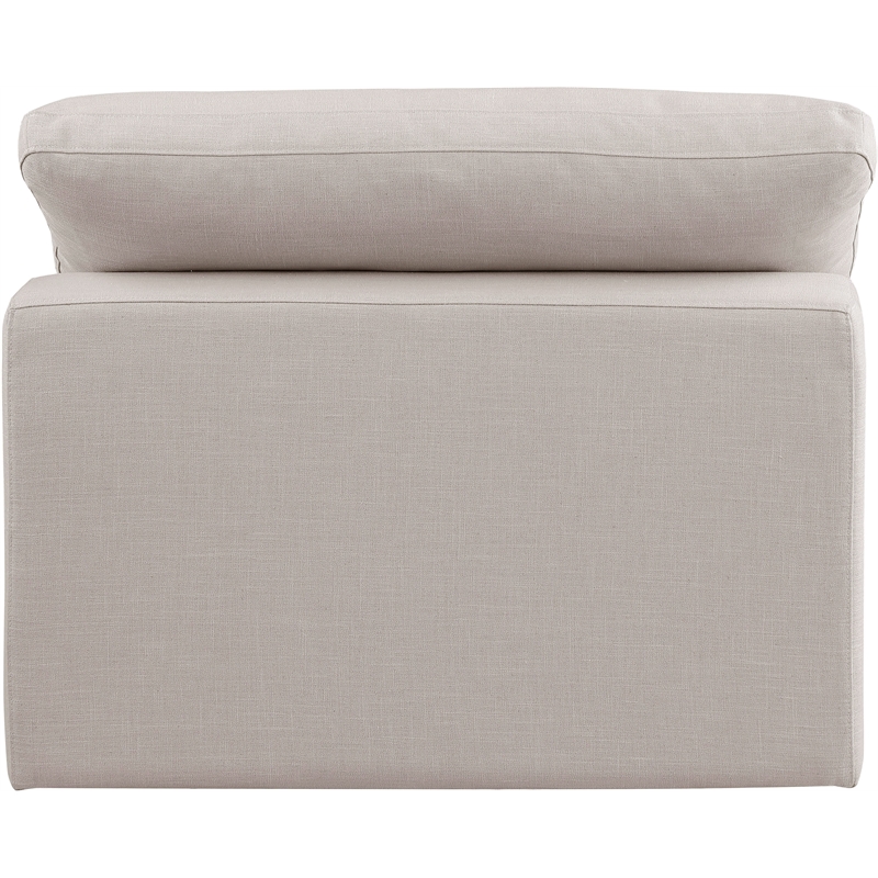 Meridian Furniture Comfy Beige Linen Textured Fabric Armless Chair