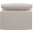 Meridian Furniture Comfy Beige Linen Textured Fabric Armless Chair