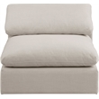 Meridian Furniture Comfy Beige Linen Textured Fabric Armless Chair