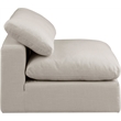 Meridian Furniture Comfy Beige Linen Textured Fabric Armless Chair