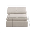 Meridian Furniture Comfy Beige Linen Textured Fabric Armless Chair