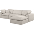 Meridian Furniture Comfy Beige Linen Textured Fabric 4-Pc. Modular Sectional