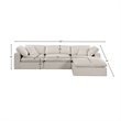 Meridian Furniture Comfy Beige Linen Textured Fabric 4-Pc. Modular Sectional