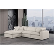 Meridian Furniture Comfy Beige Linen Textured Fabric 4-Pc. Modular Sectional