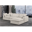 Meridian Furniture Comfy Beige Linen Textured Fabric 4-Pc. Modular Sectional