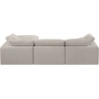 Meridian Furniture Comfy Beige Linen Textured Fabric 4-Pc. Modular Sectional