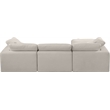 Meridian Furniture Comfy Beige Linen Textured Fabric 4-Pc. Modular Sectional