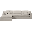 Meridian Furniture Comfy Beige Linen Textured Fabric 4-Pc. Modular Sectional