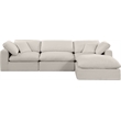 Meridian Furniture Comfy Beige Linen Textured Fabric 4-Pc. Modular Sectional