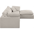 Meridian Furniture Comfy Beige Linen Textured Fabric 4-Pc. Modular Sectional