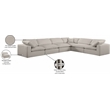 Meridian Furniture Comfy Beige Linen Textured Fabric 6-Pc. Modular Sectional