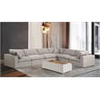 Meridian Furniture Comfy Beige Linen Textured Fabric 6-Pc. Modular Sectional