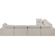 Meridian Furniture Comfy Beige Linen Textured Fabric 6-Pc. Modular Sectional