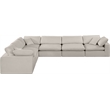 Meridian Furniture Comfy Beige Linen Textured Fabric 6-Pc. Modular Sectional