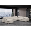 Meridian Furniture Comfy Beige Linen Textured Fabric 7-Pc. Modular Sectional