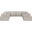 Meridian Furniture Comfy Beige Linen Textured Fabric 8-Pc. Modular Sectional