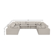 Meridian Furniture Comfy Beige Linen Textured Fabric 8-Pc. Modular Sectional