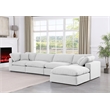 Meridian Furniture Comfy White Linen Textured Fabric 5-Pc. Modular Sectional
