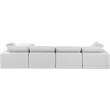 Meridian Furniture Comfy White Linen Textured Fabric 5-Pc. Modular Sectional