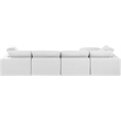Meridian Furniture Comfy White Linen Textured Fabric 5-Pc. Modular Sectional